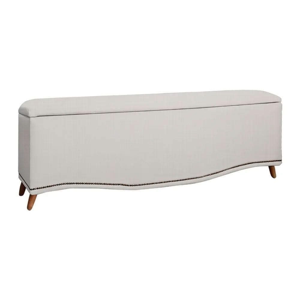 Calçadeira Sapateira Baú Holanda 160cm De Largura Linho Star Confort Branco