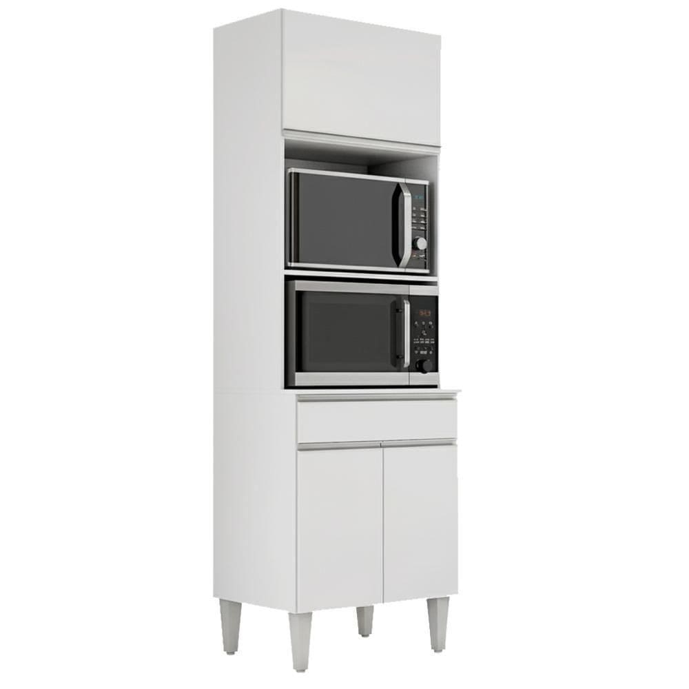 Torre Quente Para Forno E Microondas 202x61cm Andreia Branco Reajl Moveis Branco