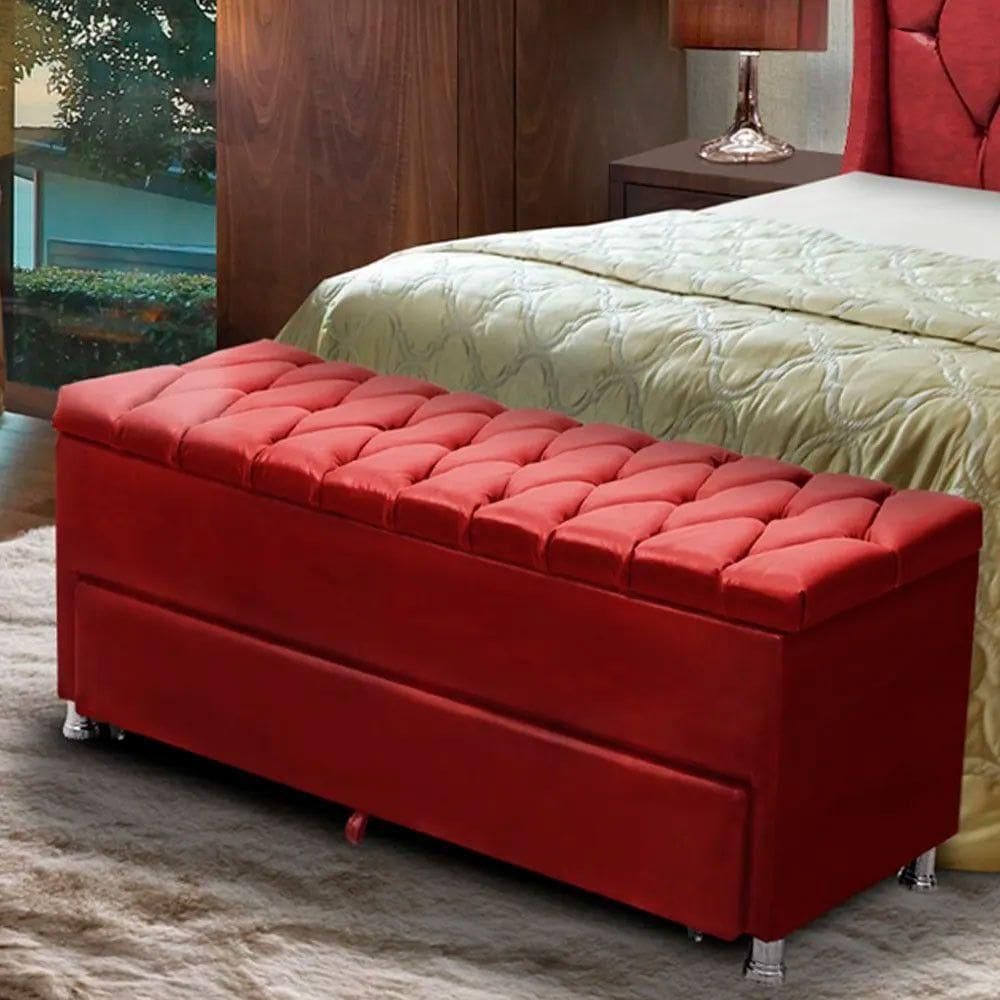 Calçadeira Sapateira Baú Munique 195cm De Largura Courano Star Confort Vermelho