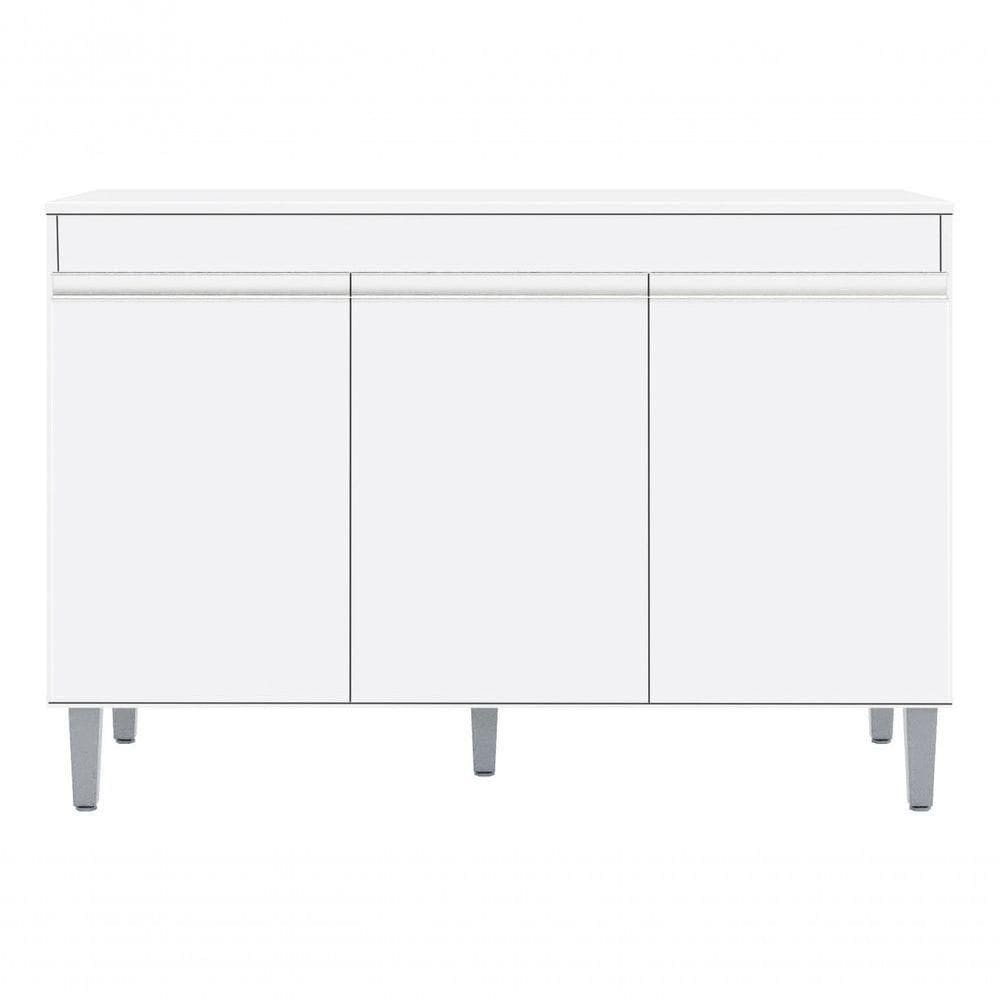 Armário Multiuso Manu 120cm 3 Portas C/tampo Branco Cor Branco
