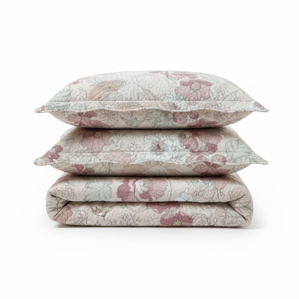 Kit Cobre Leito Colcha Magnus Solteiro 2 Peças Dupla Face Estampado Floral - Vintage - 100% Poliéster