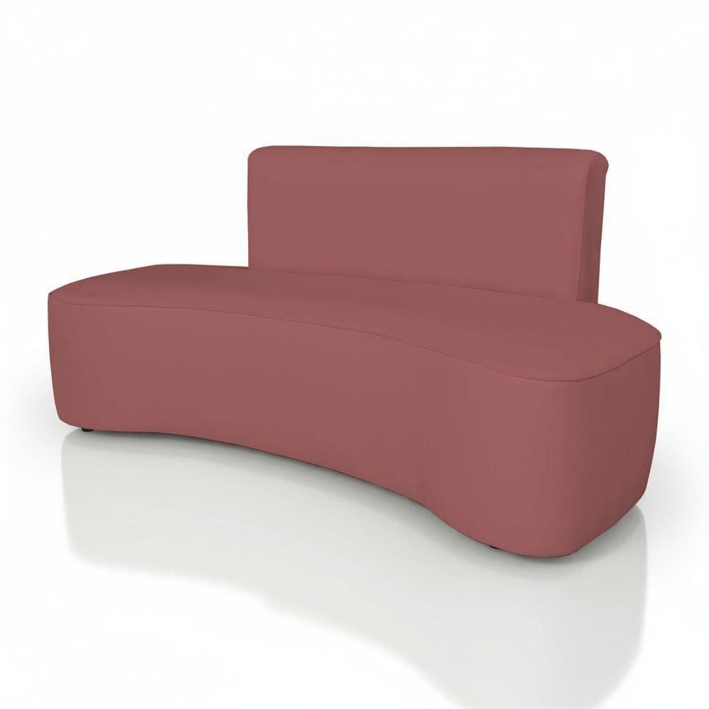 Sofá Curvo Design Orgânico Luxo Sala Contemporânea Suede Cor:rose