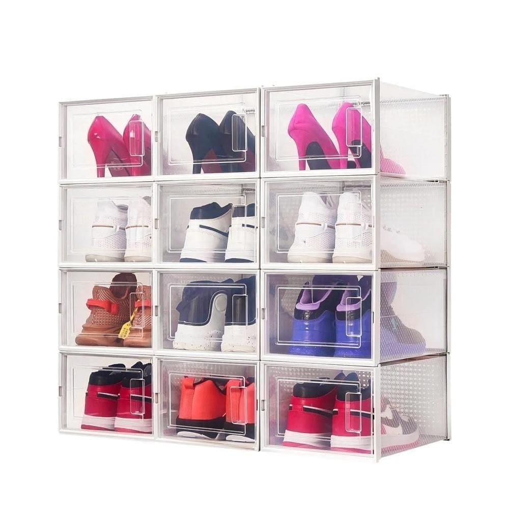 Kit 6 Caixa Sapateira Empilhavel Organizador Dobravel Guarda Roupa Sapatos Tenis Box Quarto Closet Lavanderia Cor:laranj