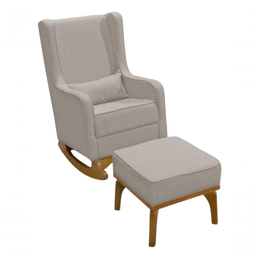 Poltrona De Amamentação E Balanço Retro Sofá áquila C/ Puf