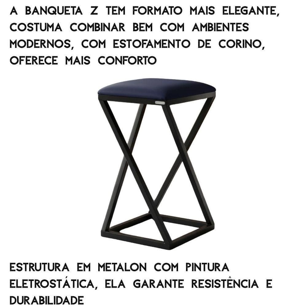 2 Banquetas Baixa Ideal Para Cozinha Bar Area Gourmet Z Azul