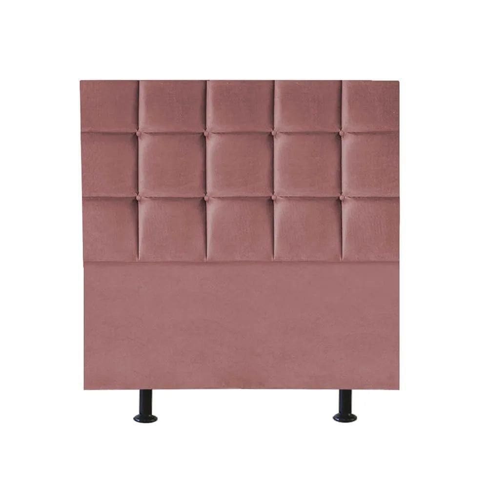 Cabeceira Estofada Cama Box Solteiro 100cm Espanha Suede Rose- Mabe Magazine