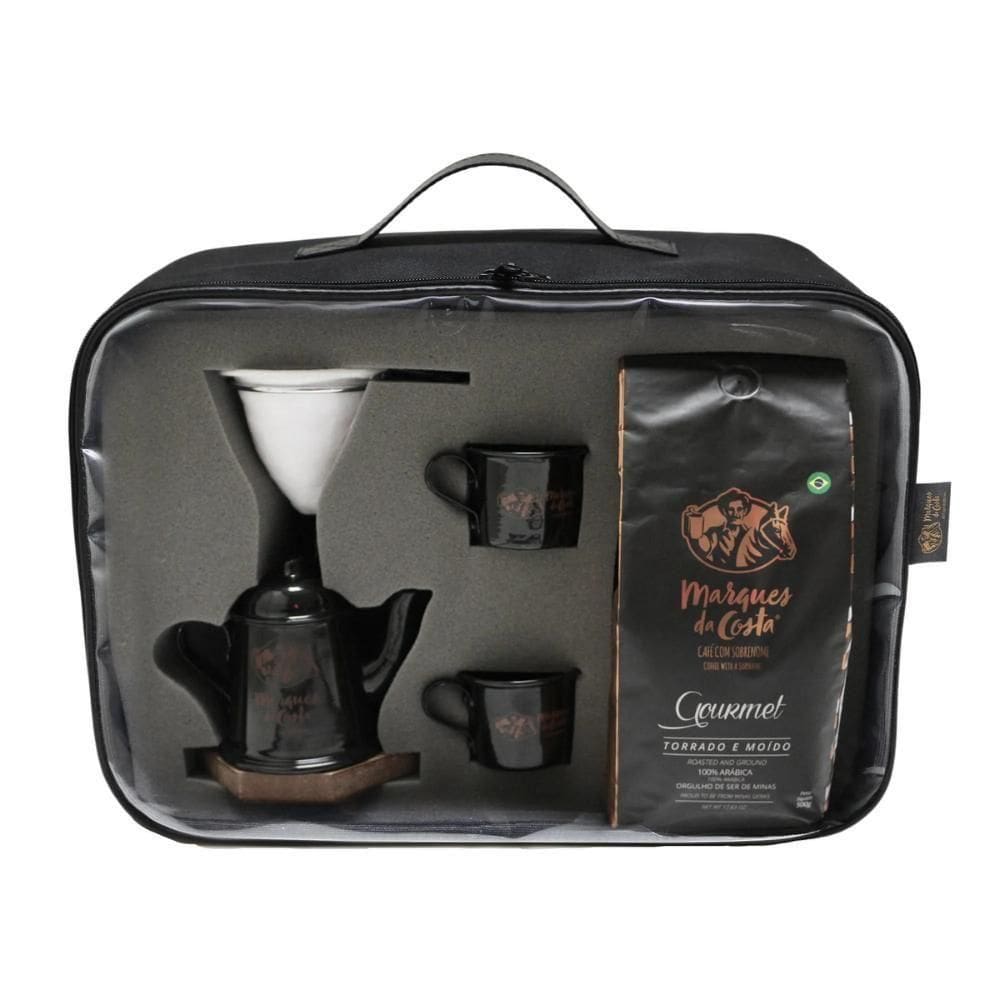 Kit Café Gourmet 500g + Bule 300ml + Coador + Bolsa