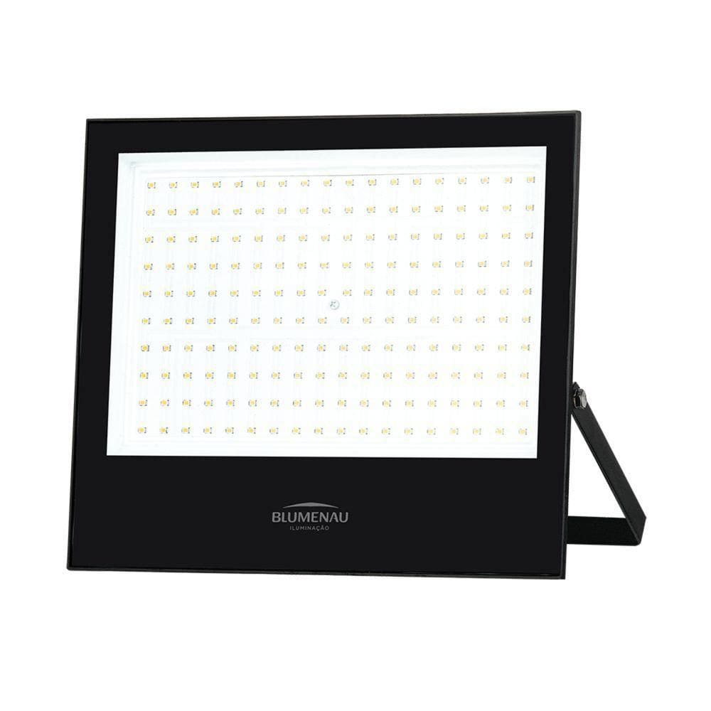 Refletor Blumenau De Led Slim 200w 3000k Preto Bivolt