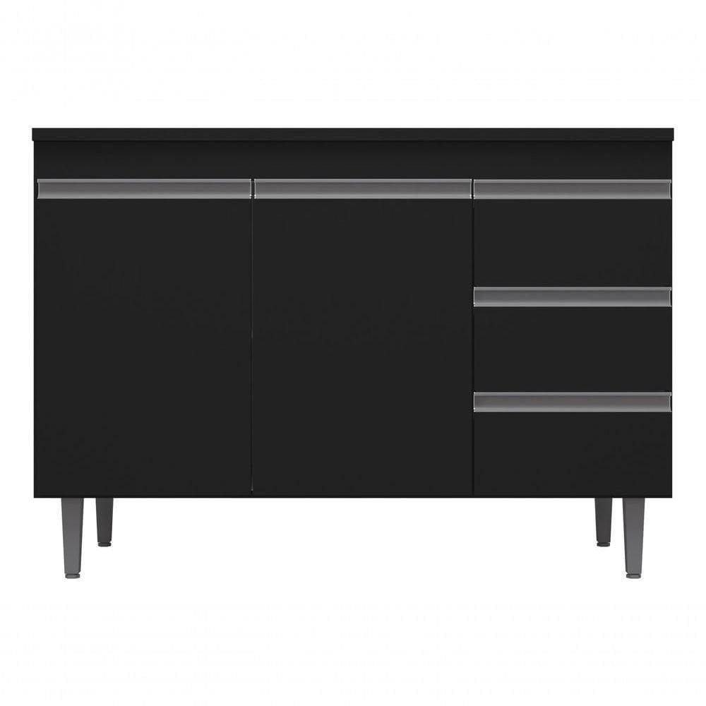 Multiuso Gabinete Balcão Andreia 100cm Sem Tampo Cor Preto