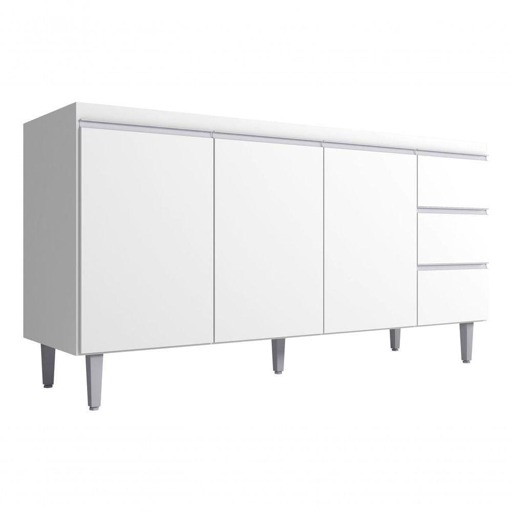 - Balcão Gabinete Andreia 160cm Ajl Móveis Cor Amêndoa/preto