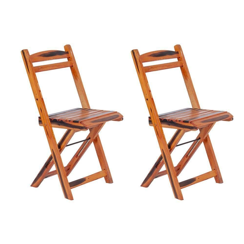 Kit 2 Cadeiras Dobrável Em Madeira Maciça Ypê Conforto E Estilo Para Uso Externo Cerejeira
