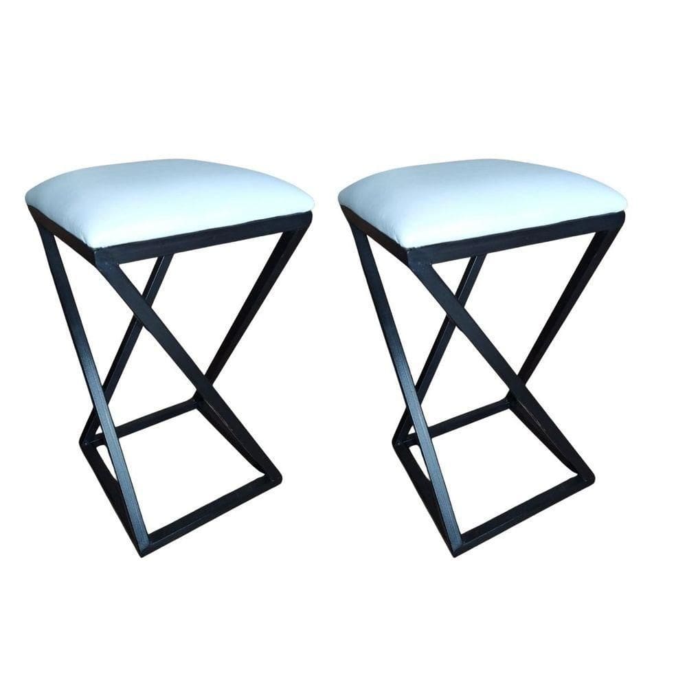 2 Banquetas Baixa Ideal Para Cozinha Bar Area Gourmet Z Branco