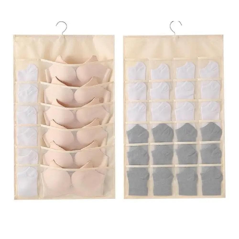 Cabide Organizador 36 Bolsos Porta Sutia Dupla Face Multi Divisorias Closet Joias Guarda Roupa Objetos Papelaria Multius