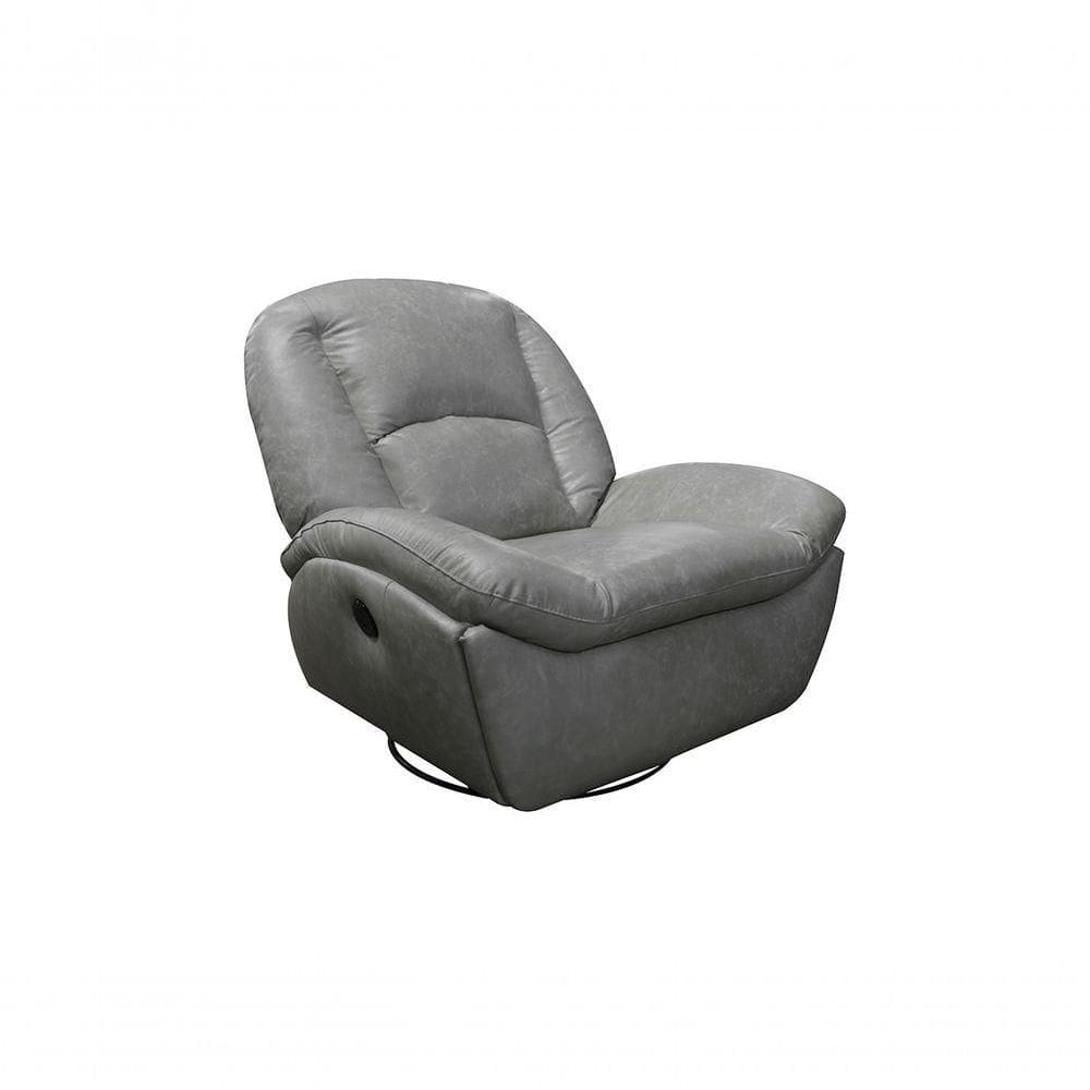 Poltrona De Couro Soft Glider Elétrica Soft Gray - Mempra