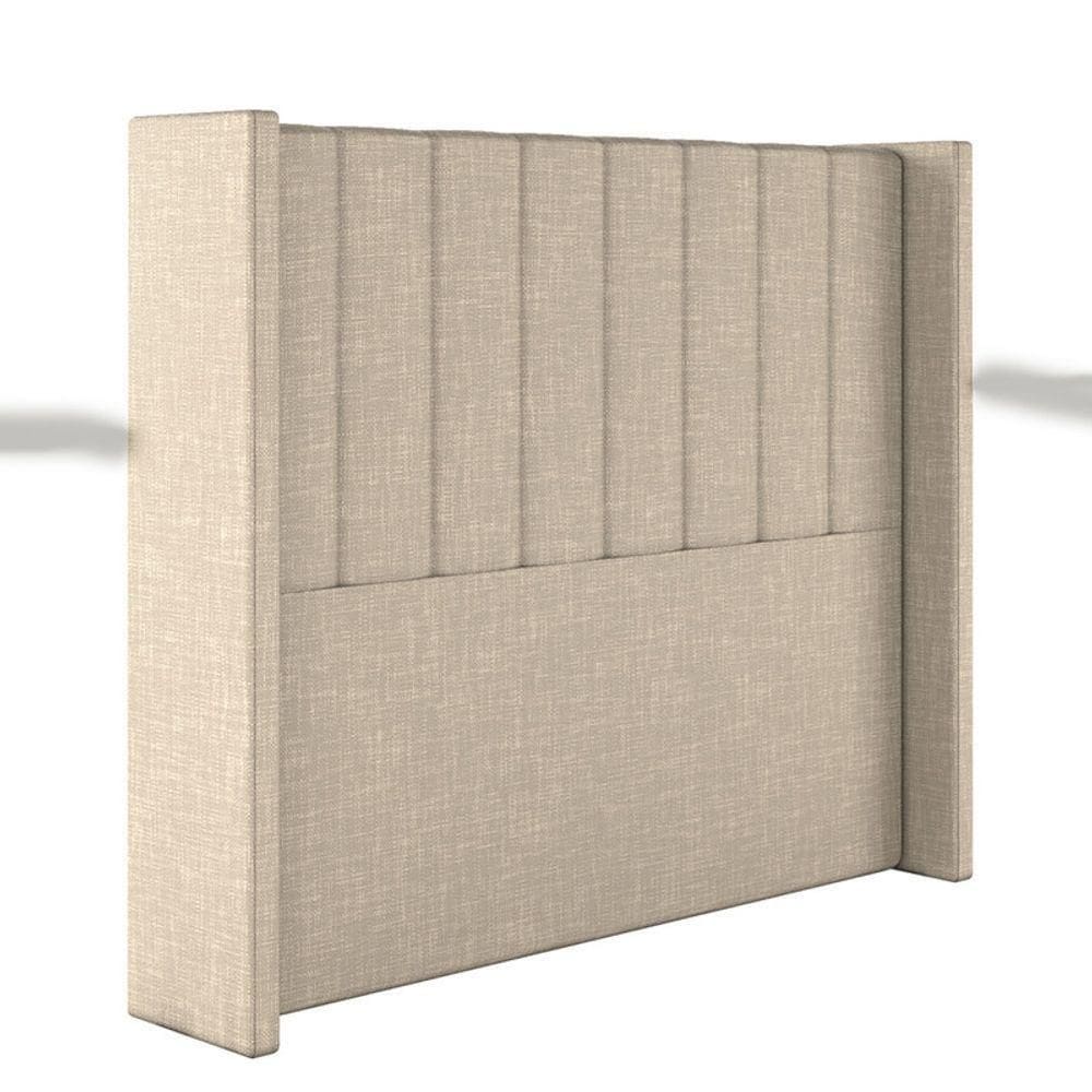 Cabeceira Estofada Casal 140 Cm Turquesa Linho Cor: Bege