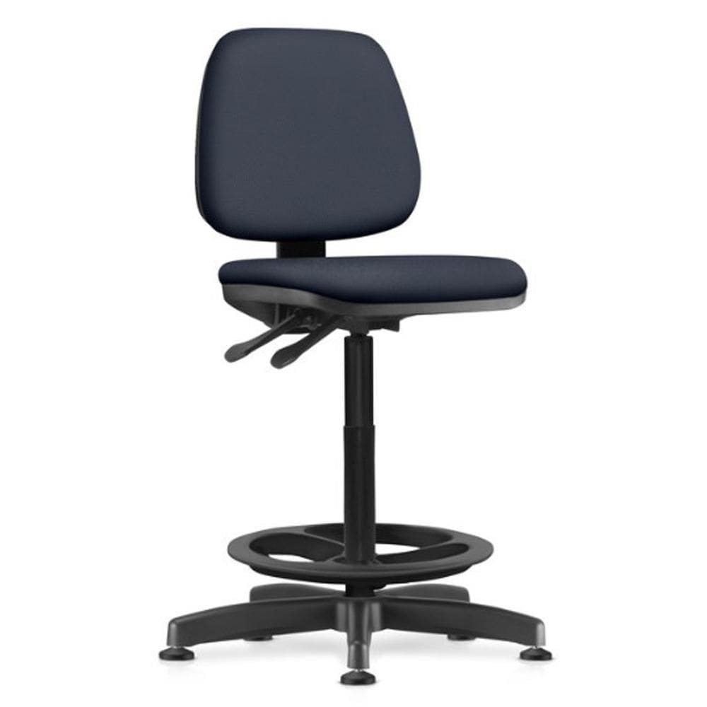 Cadeira Caixa Alta Giratória Estofada Work F02 Sintético Azul - Lyam Decor