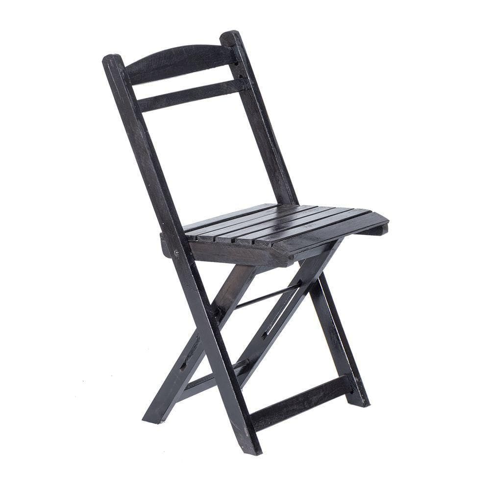 Cadeira Dobrável Em Madeira Maciça Ypê Conforto E Estilo Para Uso Externo Preto