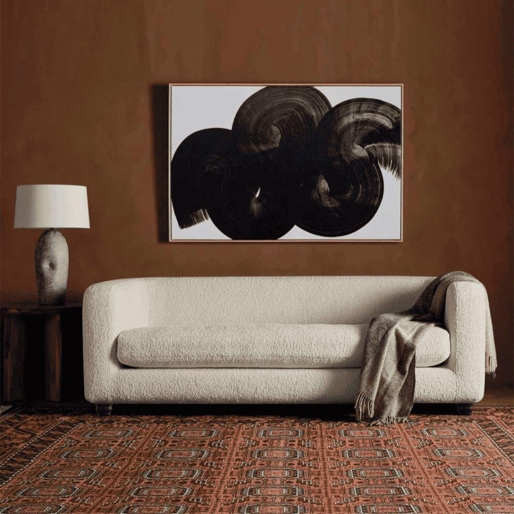 Sofá 3 Lugares Luxo Recepção Escritório Sala De Estar E Tv Veneza 180cm Bouclé Bege- Mabe Magazine