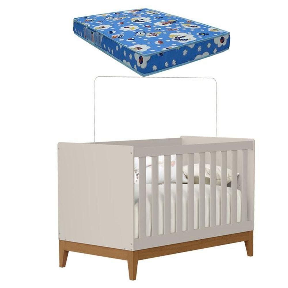 Berço Americano Flip Areia Acetinado Com Colchão Ortobom - Reller