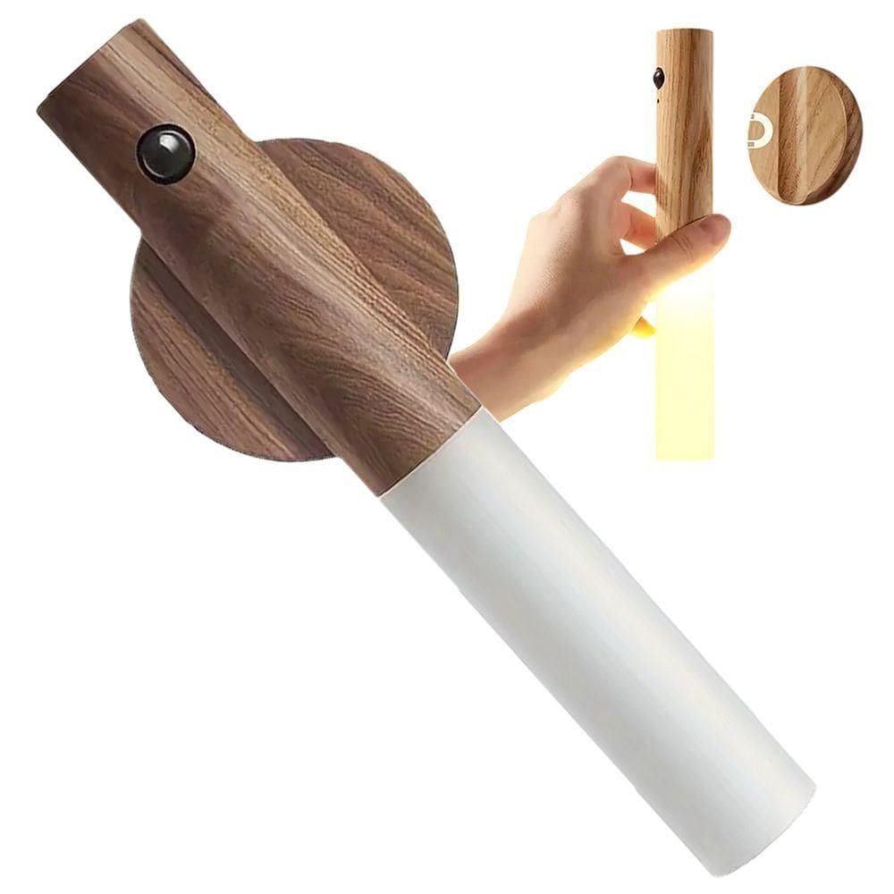 Luminaria Sensor Presença Batao Led Detecta Movimento Base Magnetica Parede Usb Recarregavel Quarto Sala Casa Iluminaçao