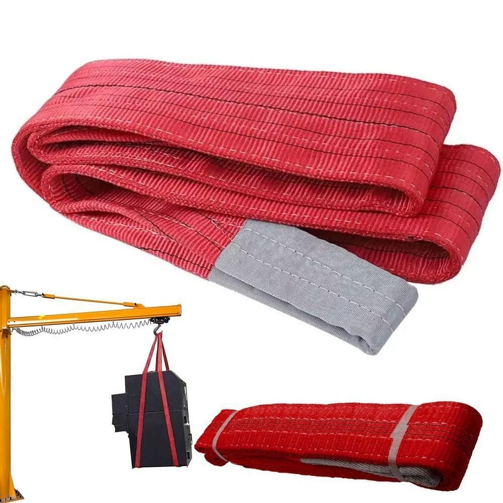 Cinta Elevaçao De Carga 5 Toneladas 8 Metros Reforçada Resistente Guincho Reboque Mudança Obra Construçao