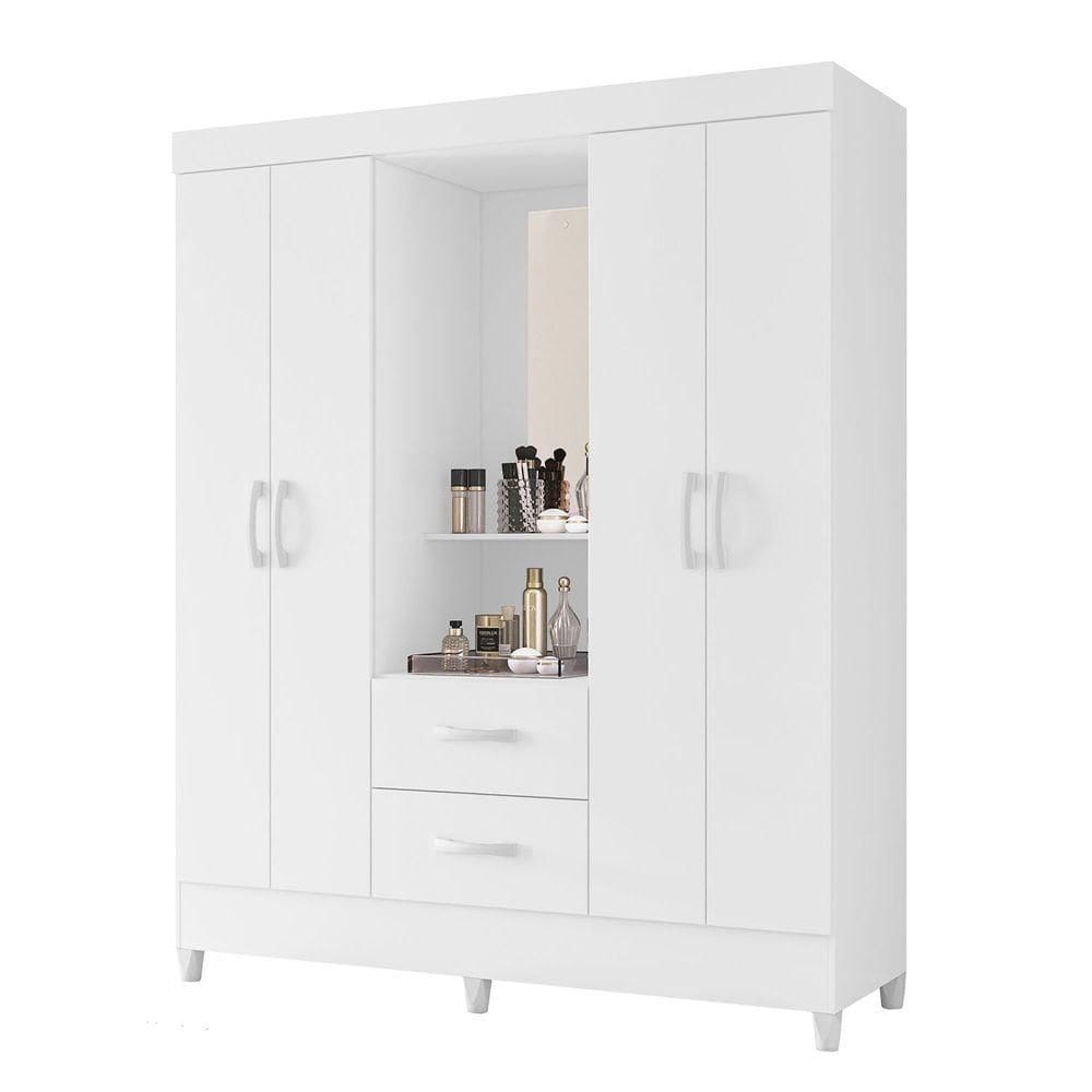 Guarda Roupa Mobi Capelinha Biflex Branco Fosco Liso-rosa Matte - Albatroz Móveis