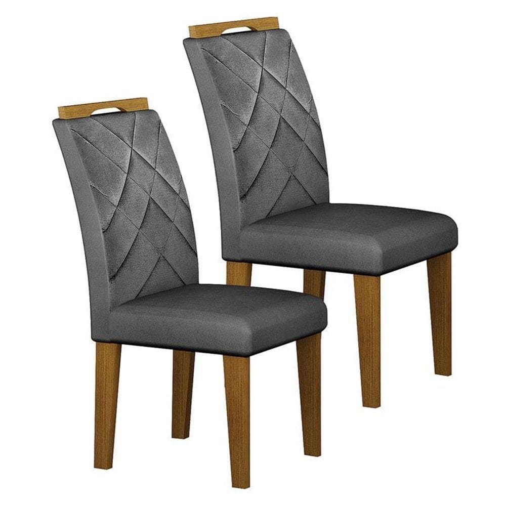Cadeira Para Mesa De Jantar Larissa New Mdf Kit 2 Peças Freijó Joli - Leifer Móveis
