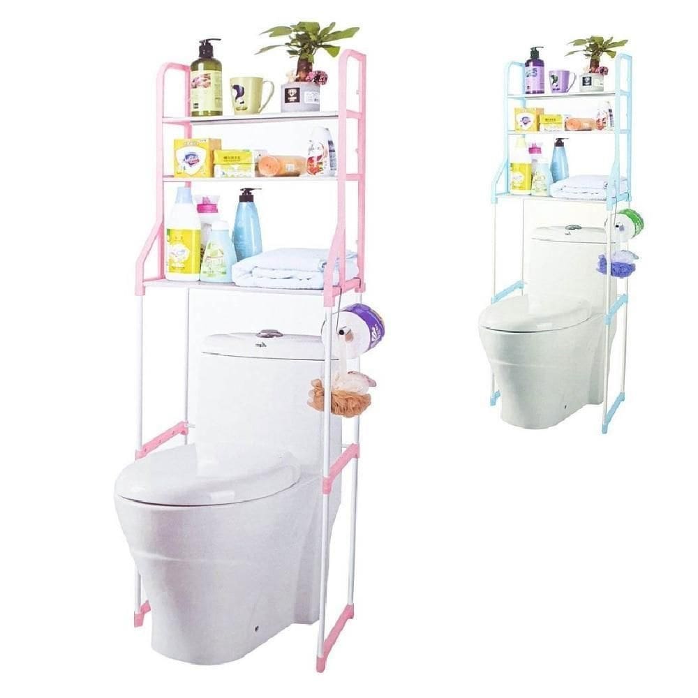 Estante Banheiro Lavanderia Organizador Vaso Sanitario Lavabo Rack 3 Prateleiras Porta Toalhas Acessorios Desmontavel Po
