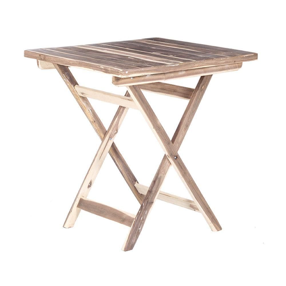 Mesa Dobrável 70x70 Feita Com Madeira Maciça Ypê Perfeita Para Uso Externo E Interno Natural