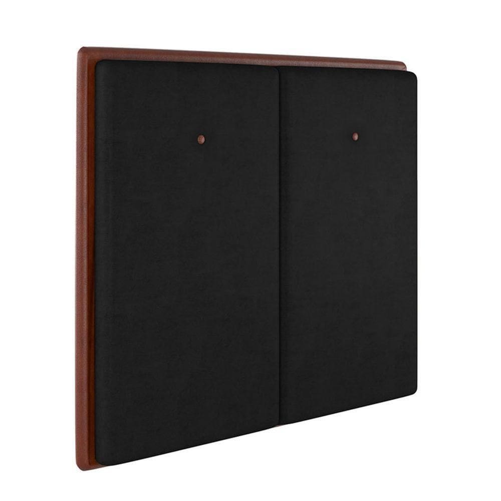 Cabeceira Estofada Casal 140 Cm Coral Veludo Cor: Preto
