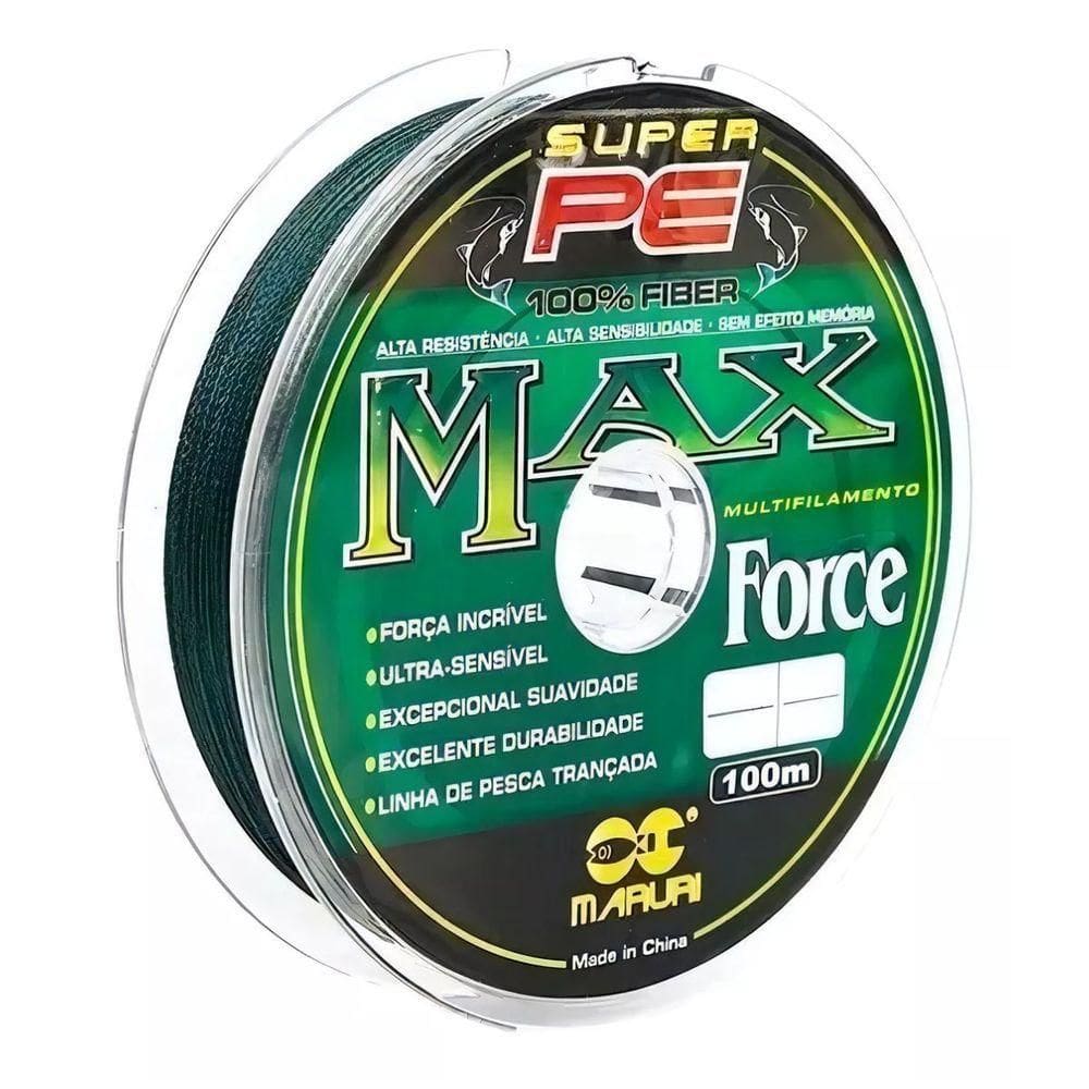 Linha De Pesca Multifilamento 100m Max Force 4 Fios Medida 0,18mm 21lbs