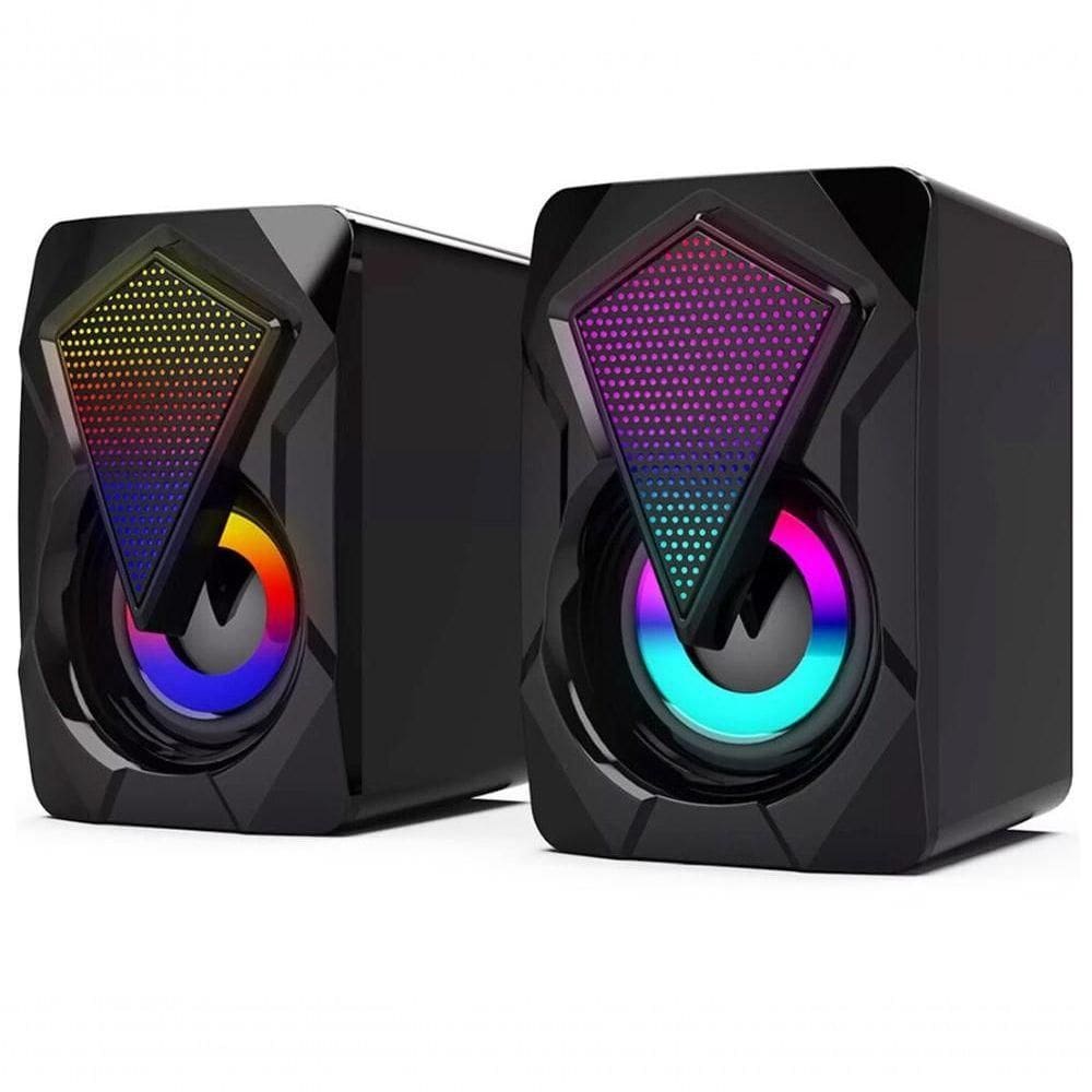 Caixa Caixinha De Som Gamer Rgb Para Pc Notebook Tv 6w Kp-ro