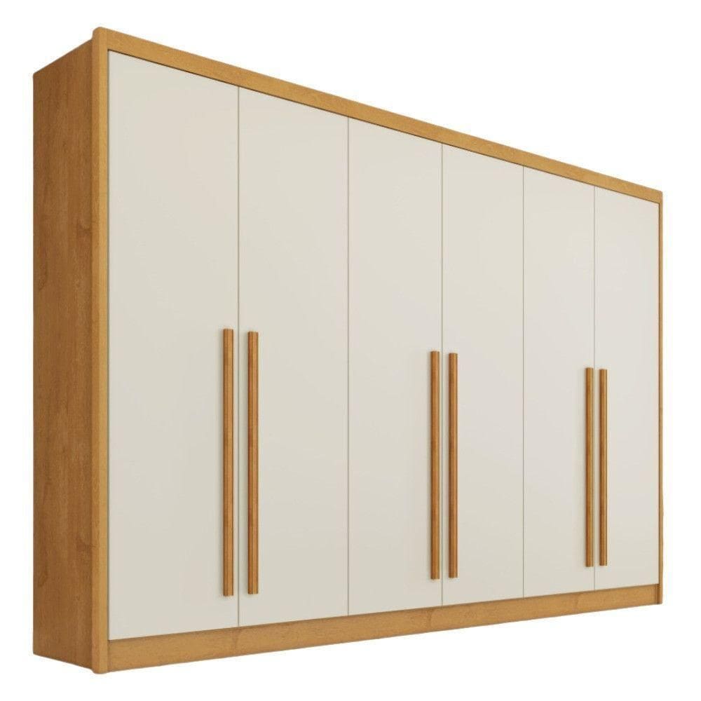 Guarda Roupa Valencia 6 Portas 6 Gavetas 100% Mdf Mademarcs Peroba-off White