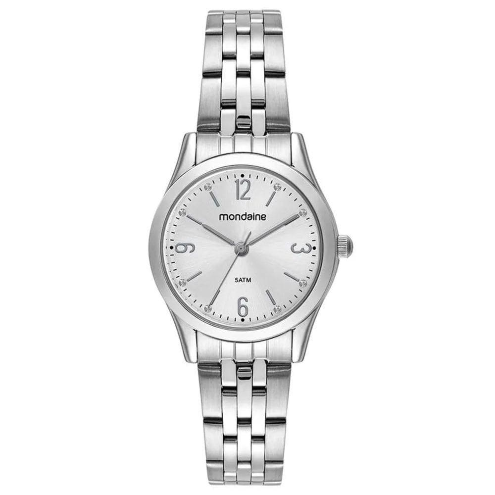 Kit Relógio Mondaine Prata Com Colar E Brincos 32720l0mkne2k1