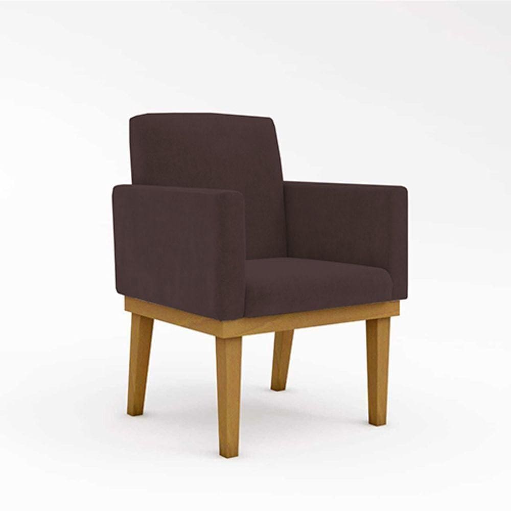 Poltrona Cadeira Escritório Recepção Cor marrom