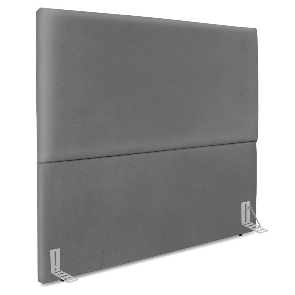 Cabeceira Casal 140 Cm Com Frame Luna Corino Cinza Artte Cinza