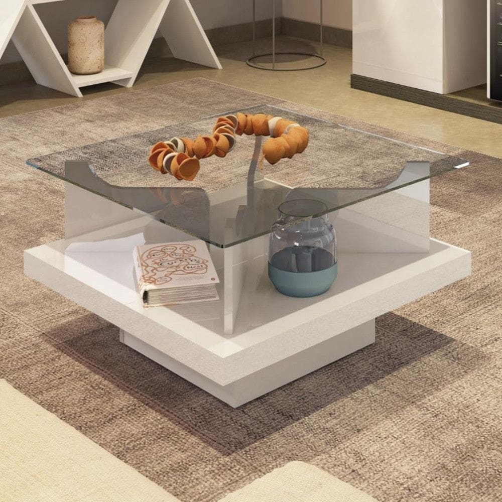 Mesa de Centro Quadrada 70cm Clear Artely