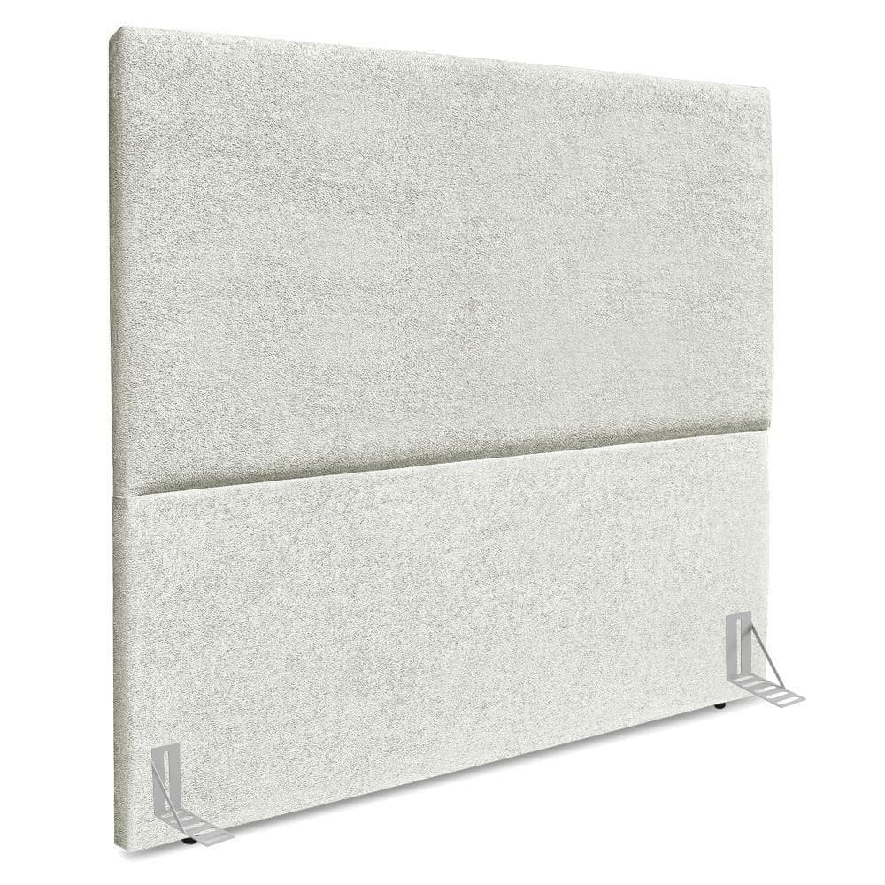 Cabeceira Casal 140 Cm Com Frame Luna Boucle Artte Cinza Claro