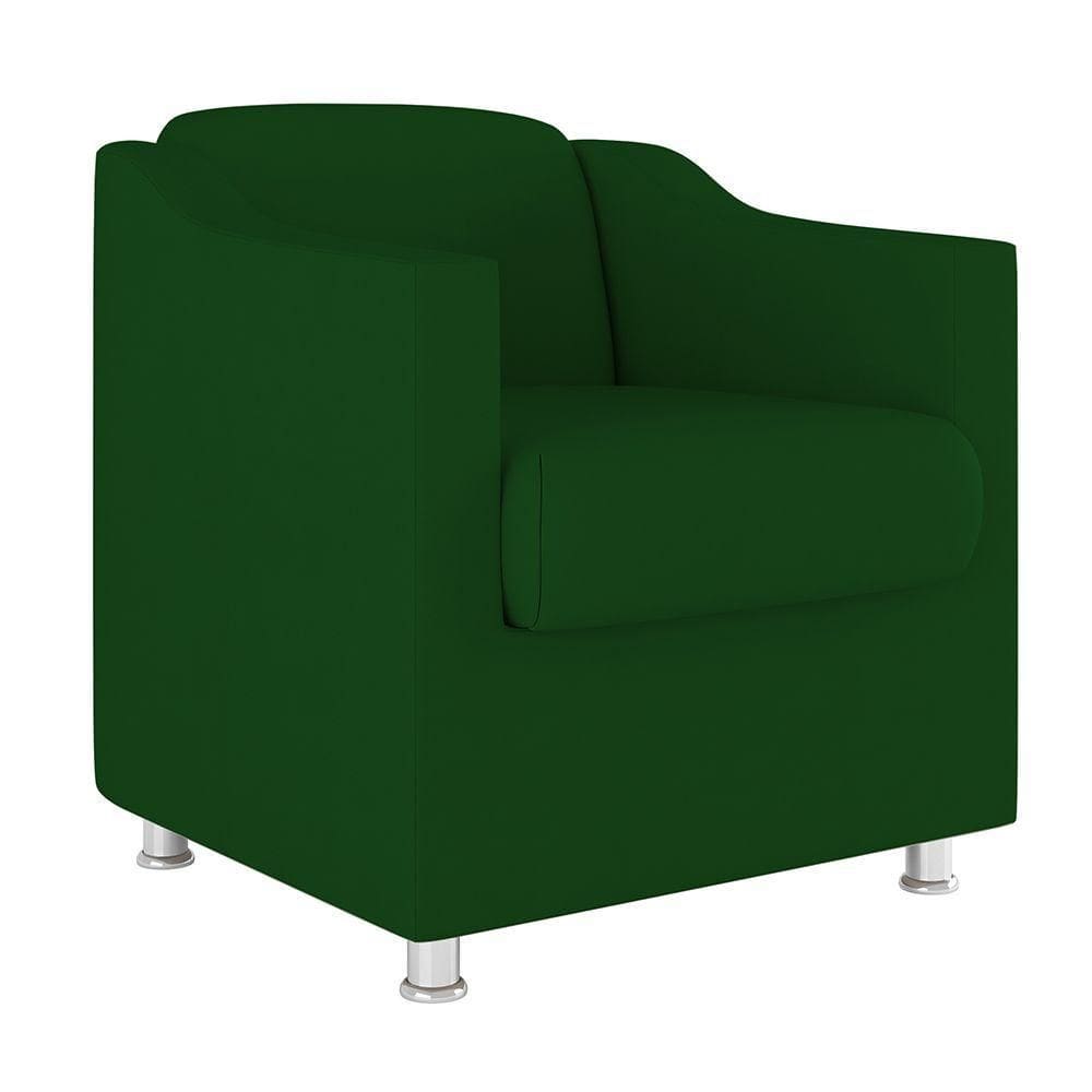 Cadeira Poltrona Decorativa Recepção Sala – Quarto Suede Cor:verde