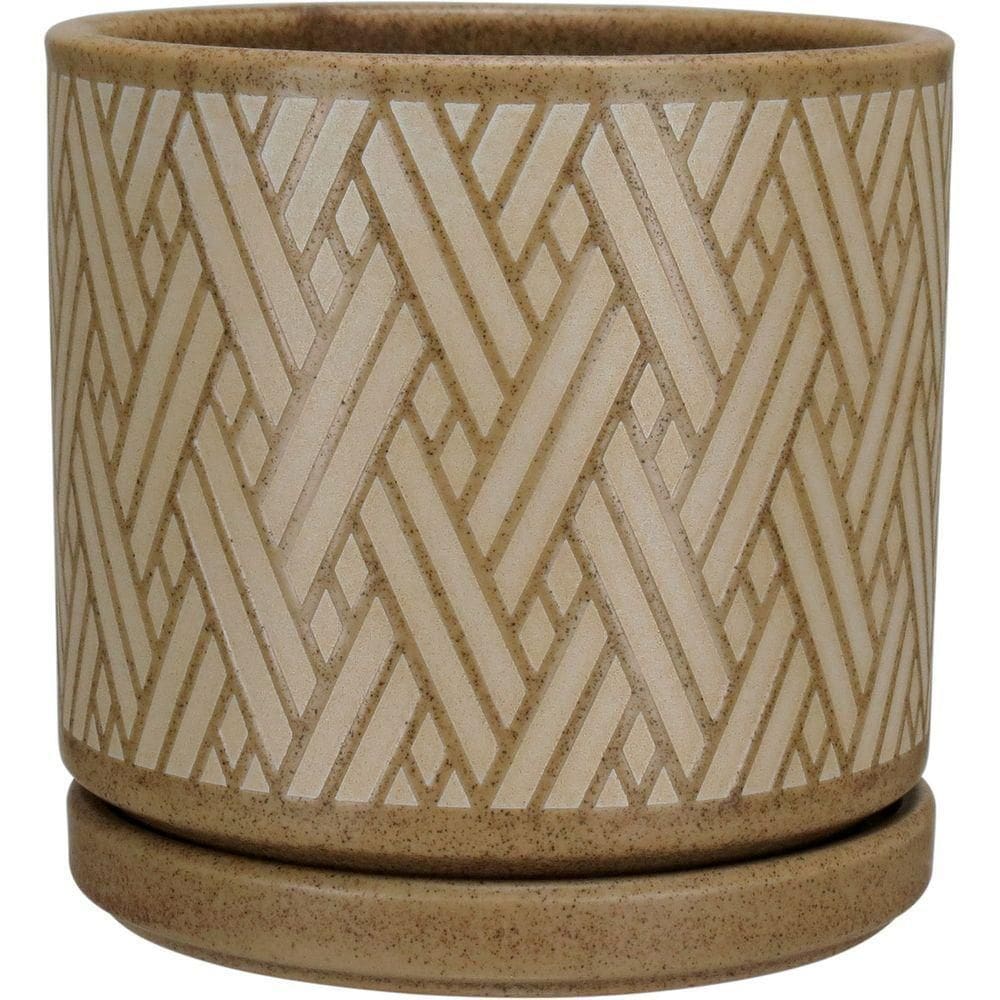 Cachepô Vaso Decorativo Home&co Cerâmica 12x12x12cm Marrom