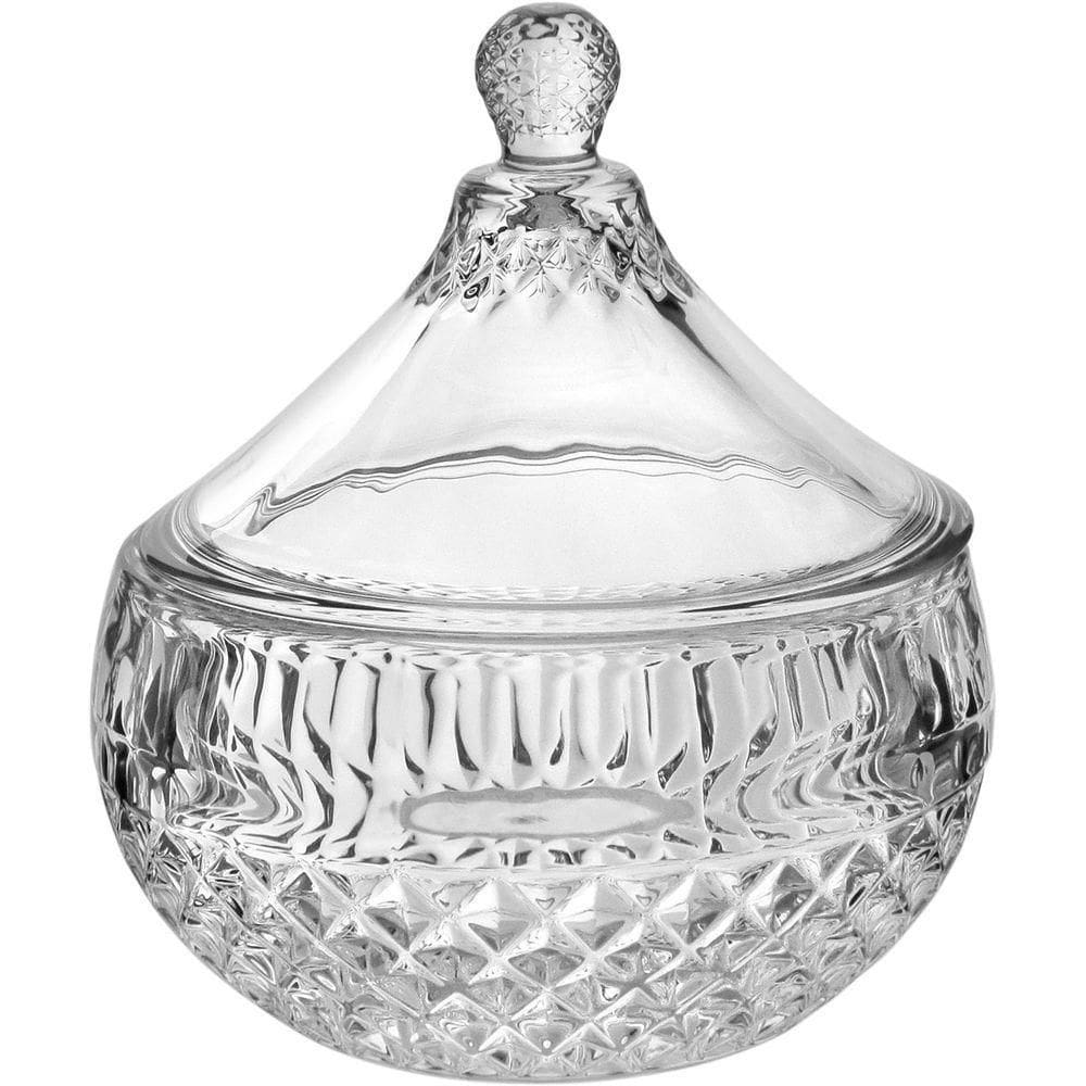 Vaso Potiche Redondo Home&co Tampa Vidro 15x12x12 Bomboniere