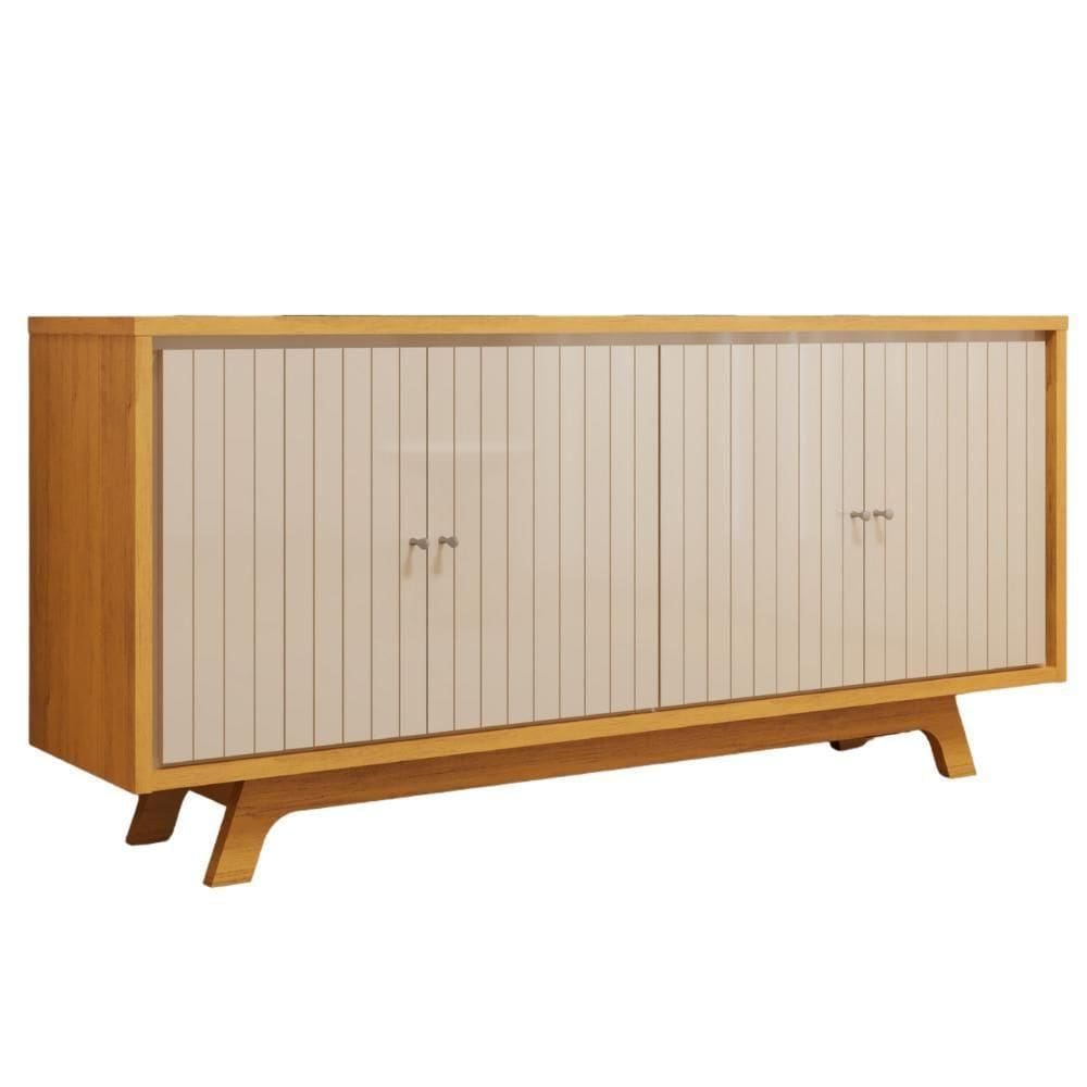 Balcão Buffet 4 Portas 180 Cm Soleil Cedro Off White Dj Moveis