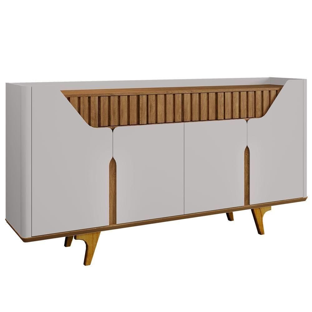 Balcão Buffet 4 Portas Danubio 180 Cm Bechara Off White Naturalle