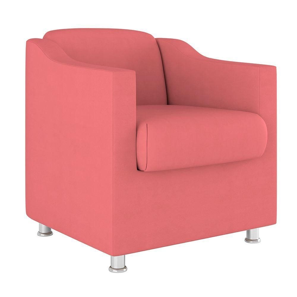 Cadeira Poltrona Decorativa Recepção Sala – Quarto Suede Cor:rosa