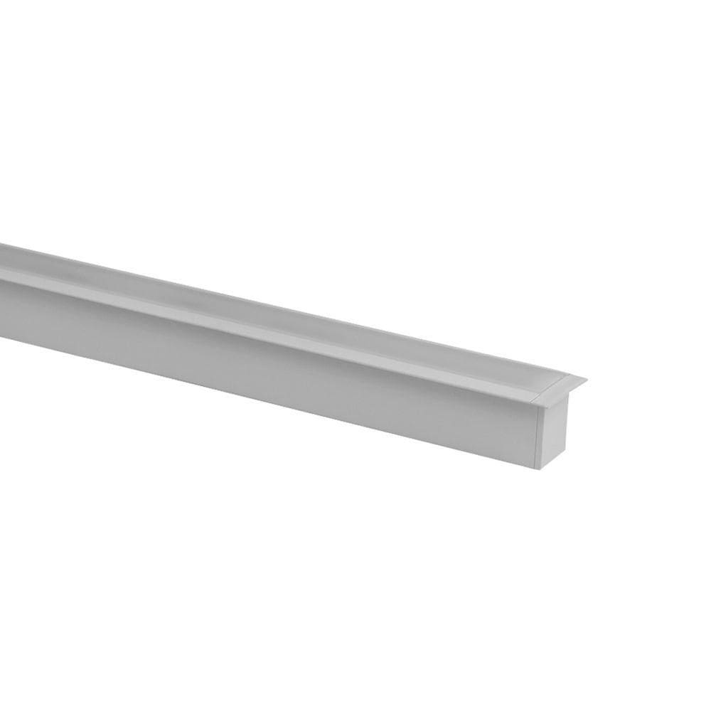 Perfil De Embutir Para Fita Led Blumenau Line Easy 36mm Com 3 Metros Branco Fosco