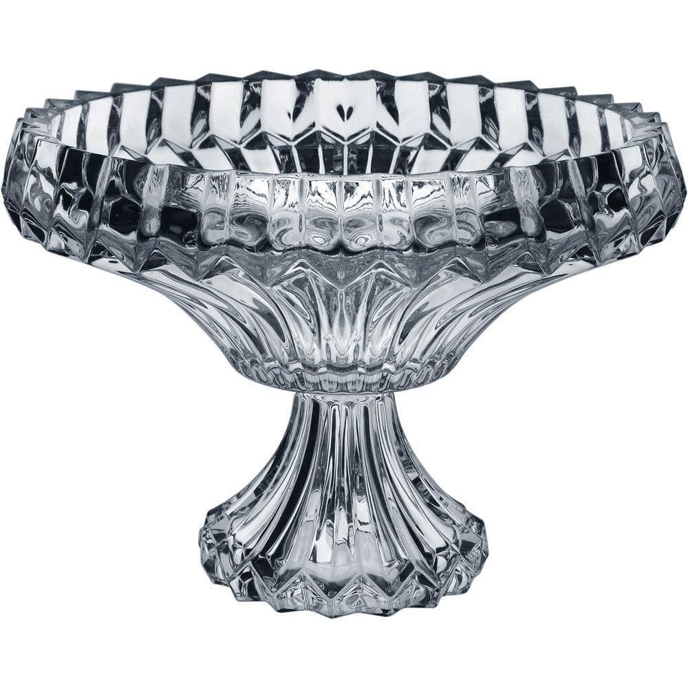 Vaso Centro Mesa Decorativo Com Pé Eco Crystal 22x29x29cm