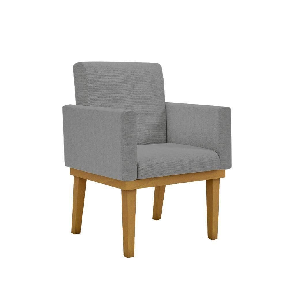 Poltrona Base + Reforçada Tecido Linho Cor linho Grafite