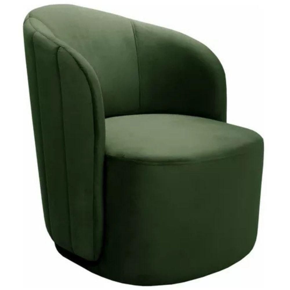 Poltrona Decorativa Stela Veludo Verde