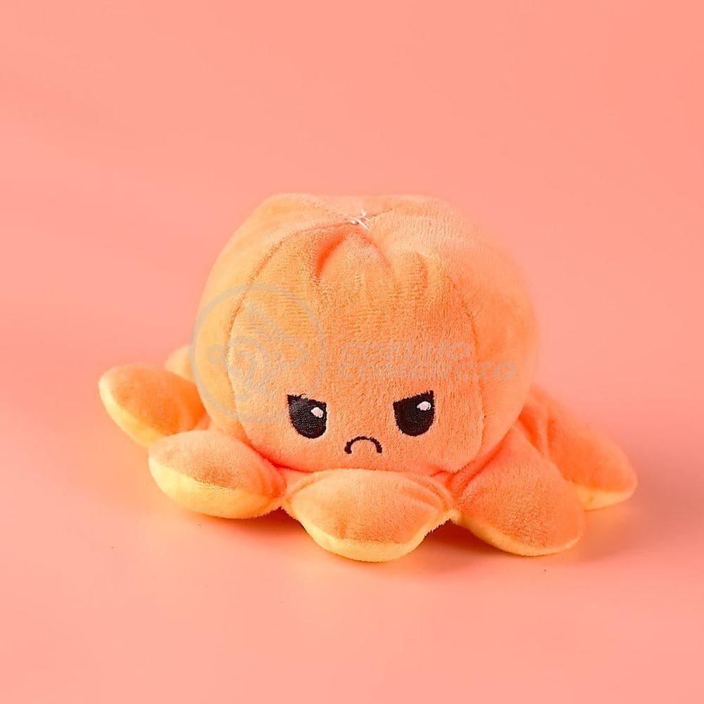 Polvo Reversível Feliz E Bravo 2 Em 1 Laranja E Amarelo