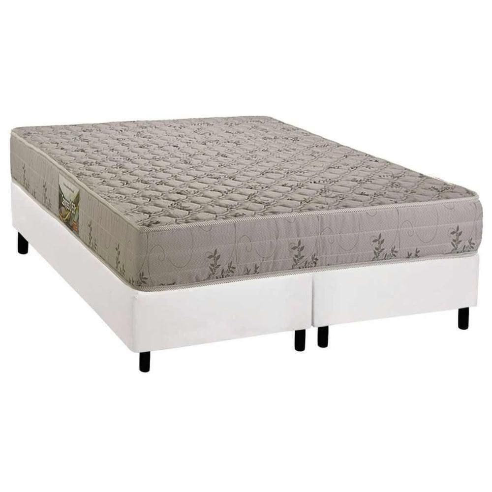 Cama Box Queen: Colchão Espuma D33 Herval Cannes + Base Crc Corano White (158x198)